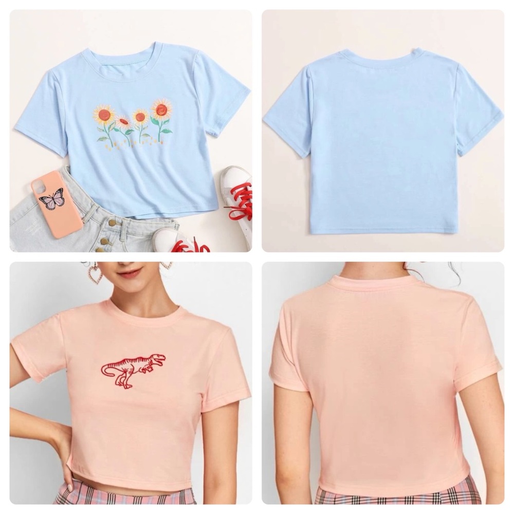 SHEIN Cropped T-Shirt Bundle NWOT